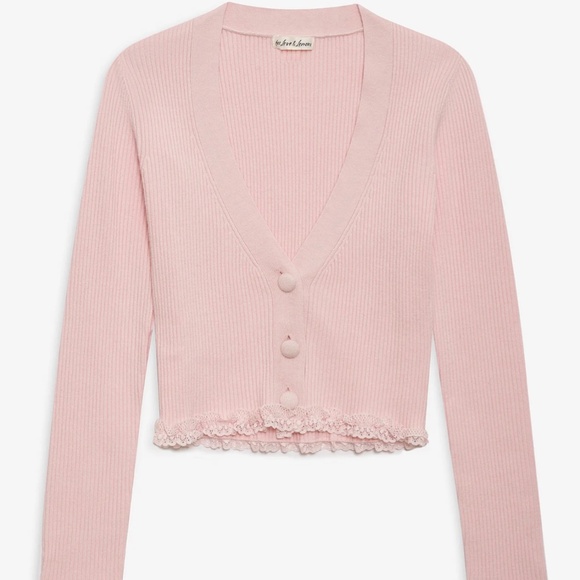 NWT, Soft Ribbed Cropped Cardigan - Picture 4 of 5